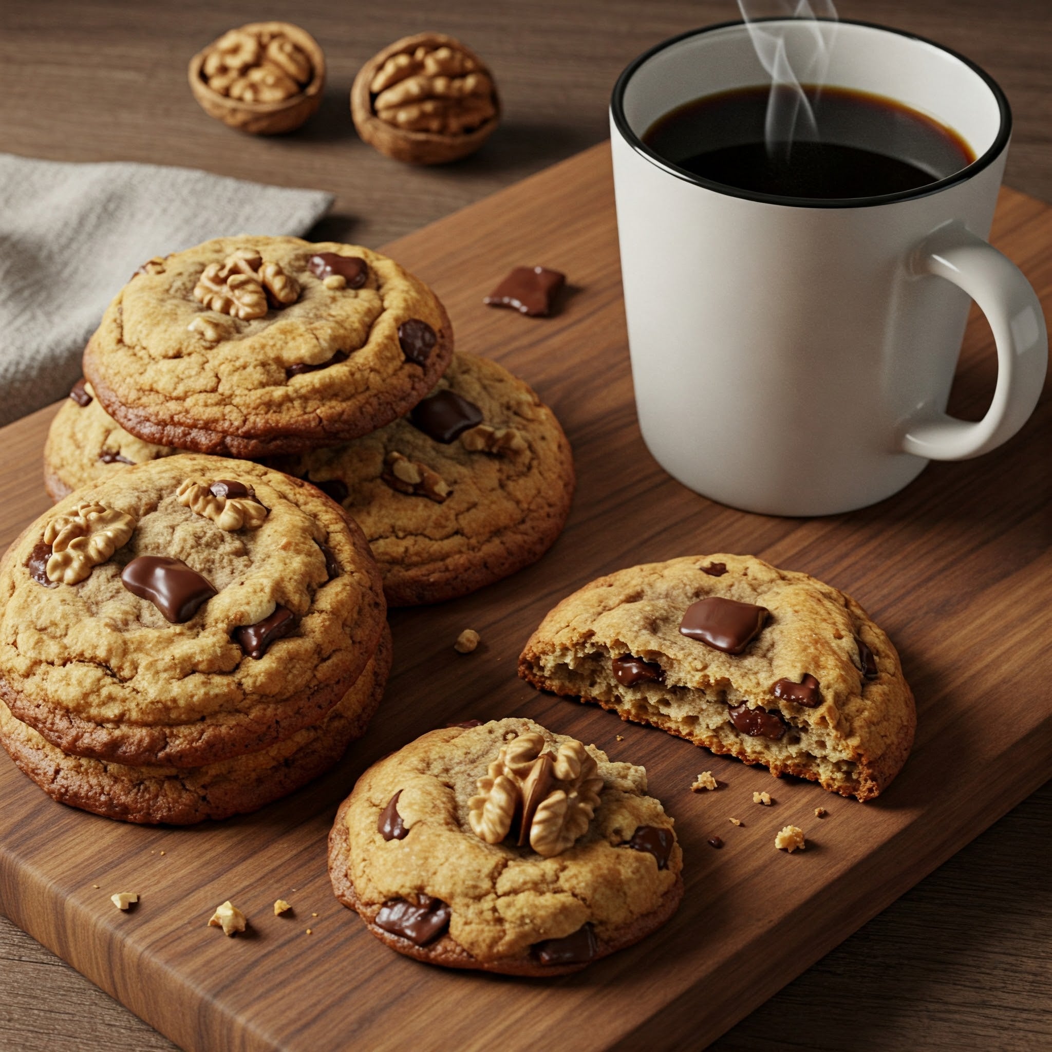 Cookies with coffee on desk