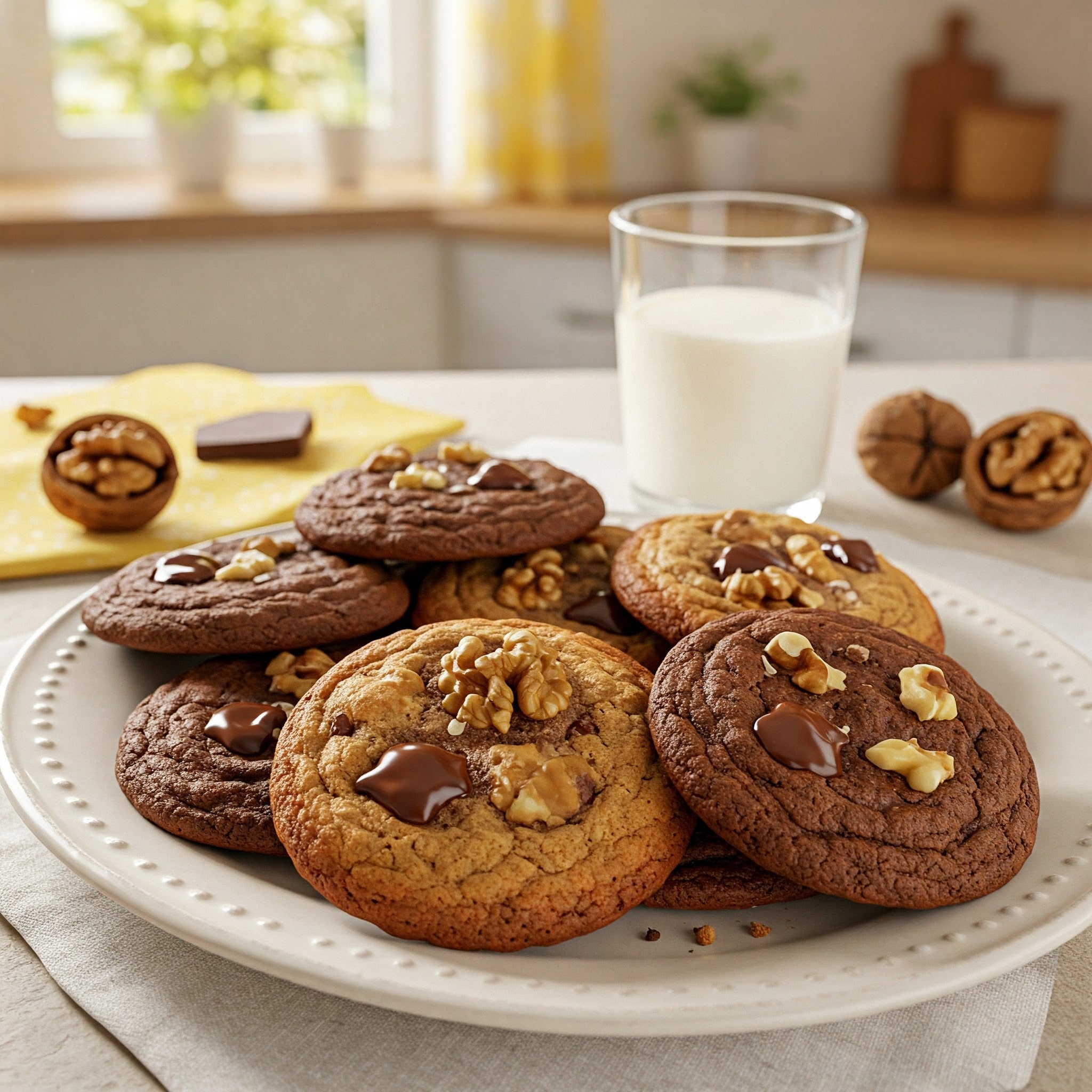Mini cookies with milk or espresso